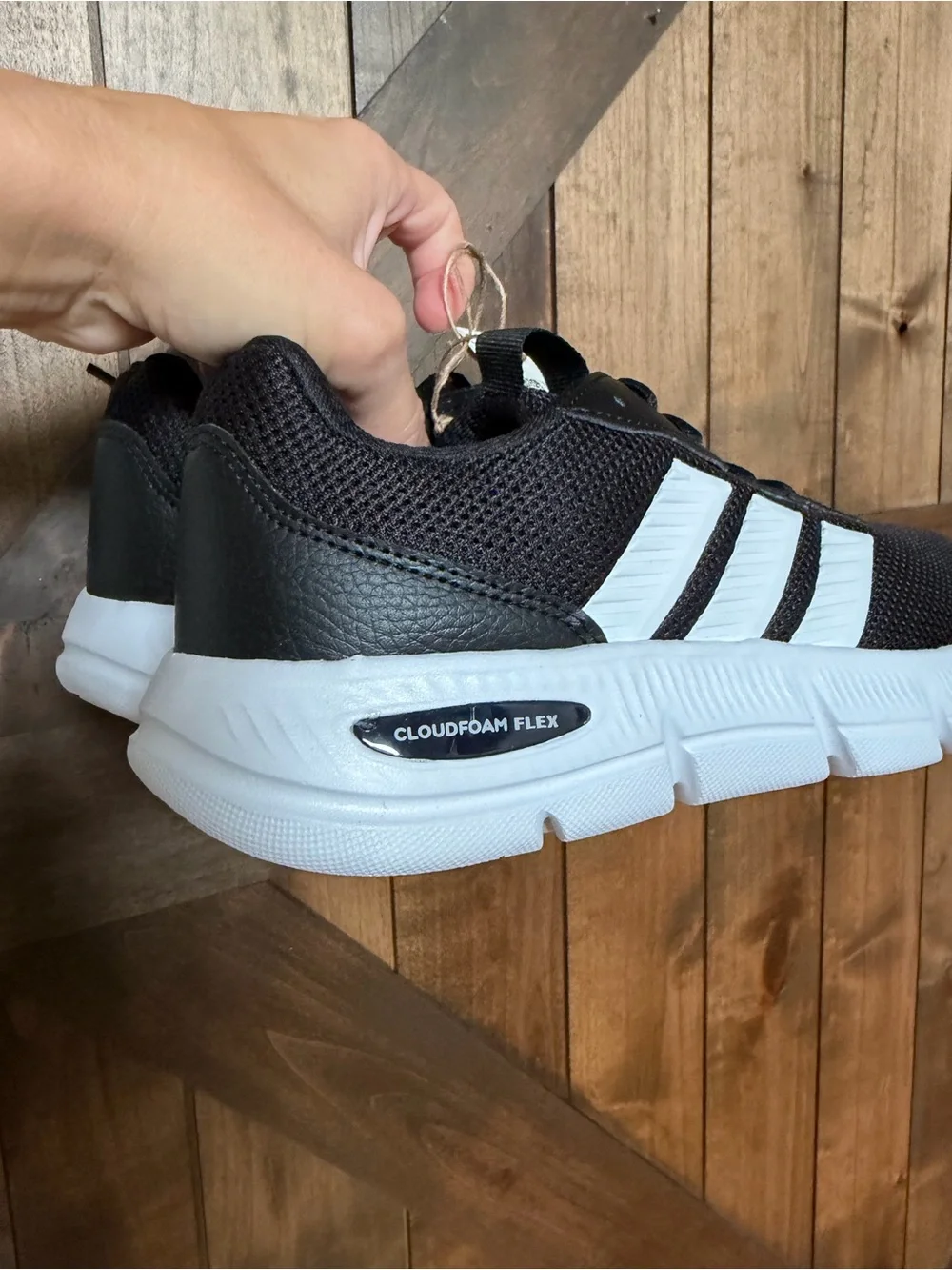 Adidas Cloudfoam Flex Slounge Shoes - Black/White
